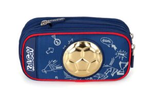 קלמר מתרחב קל גב - דגם Soccer Ball כחול כהה 2025