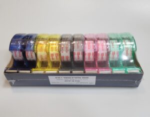מעמד סלוטייפ צבעוני + סרט | מעורב צבעים