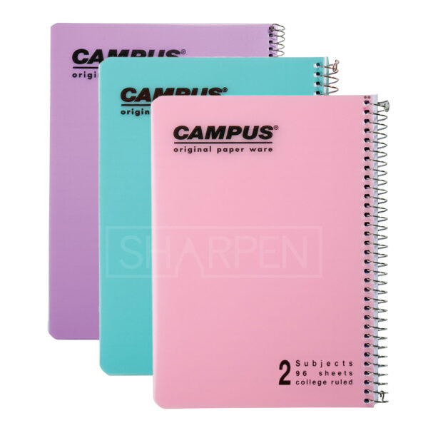 מחברת ספירלה 2 נושאים A4 (פסטל) | קמפוס CAMPUS