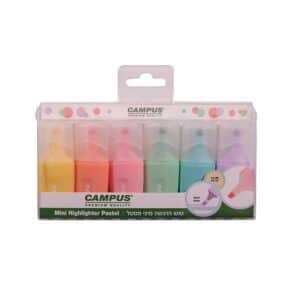 מדגיש מיני - סט 6 צבעי פסטל | קמפוס CAMPUS